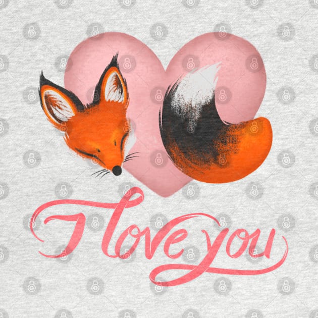 I love you - Valentine's Day or Anniversary or Any Day to Share Some Love Fox by SamInJapan